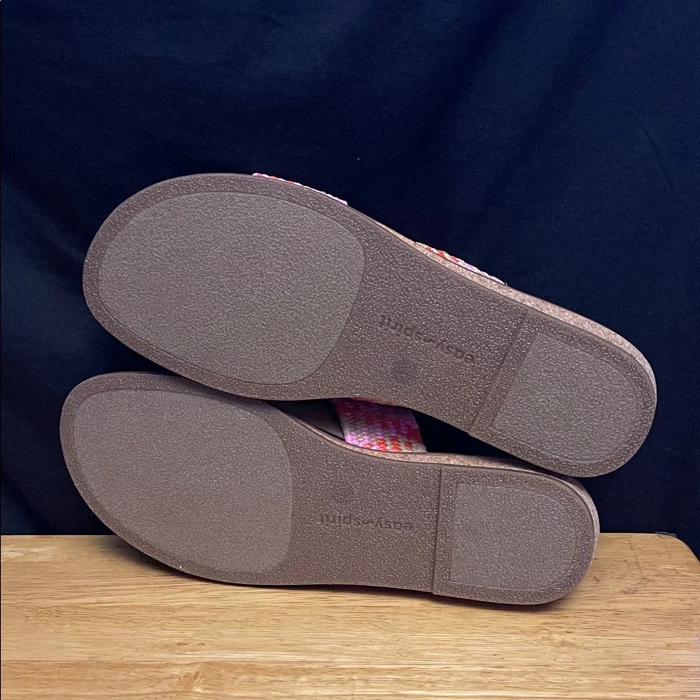 Easy Spirit Pink and Tan Woven Sandals